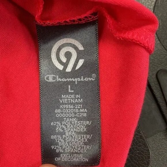 C9 BY CHAMPION WOMEN'S BRIGHT PINK/BLACK TANK TOP WITH BUILT IN SPORTS BRA LARGE - Picture 7 of 9